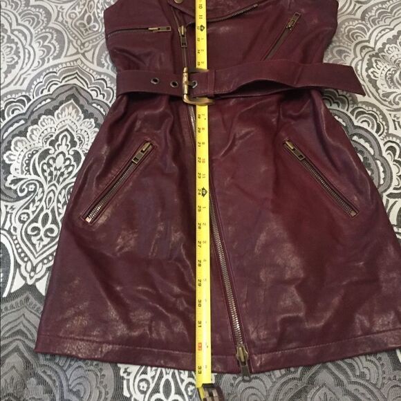 NWT Alexander McQueen Leather Maroon Mini Zipper - Picture 7 of 10